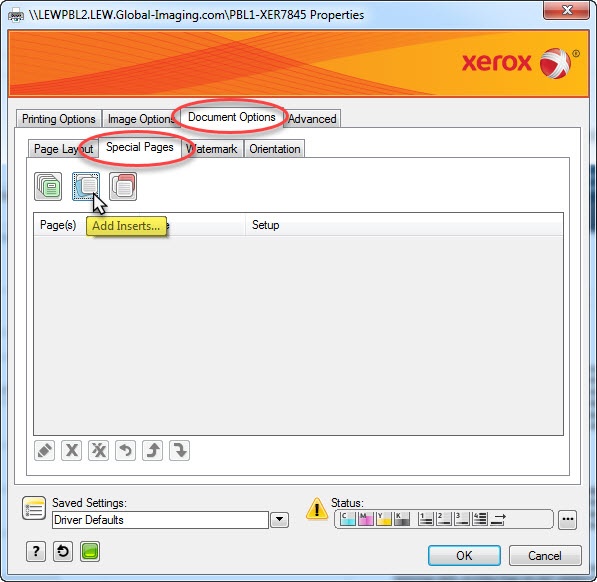 to Presets in Xerox Drivers
